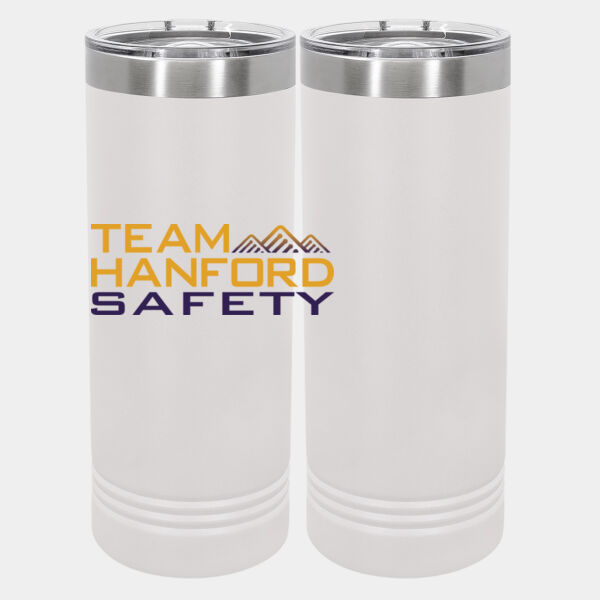 THS - 22 oz Stainless White Skinny Tumbler with Slider Lid Thumbnail