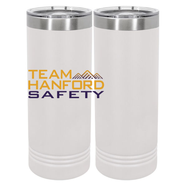 THS - 22 oz Stainless White Skinny Tumbler with Slider Lid Thumbnail